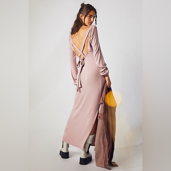 Free People Luna Midi Dress Russet Orange XS $98 - Picture 3 of 3